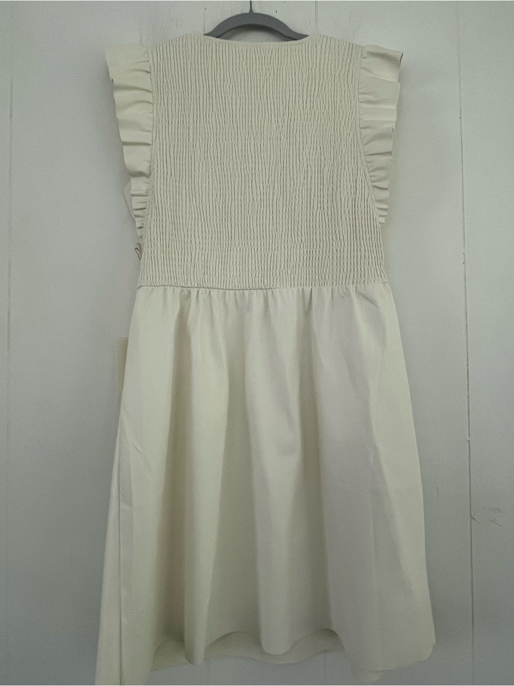 New Cato Collection Limited Edition Ivory Dress Smocked Stretch Bodice Sz Large - Picture 15 of 16